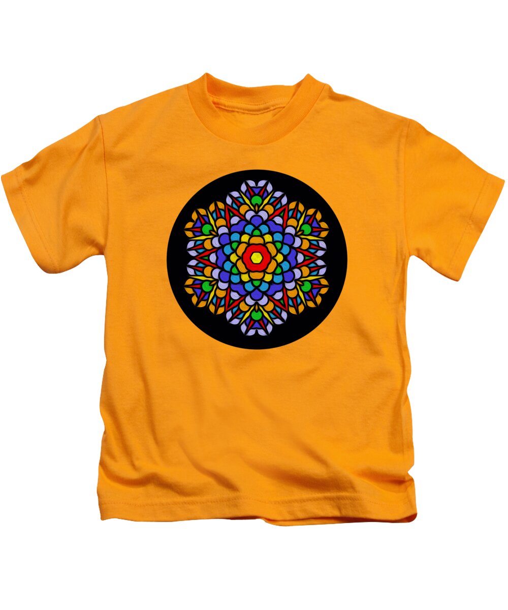 Digital Art Kids T-Shirt featuring the photograph Rainbow Mandala by Kaye Menner by Kaye Menner