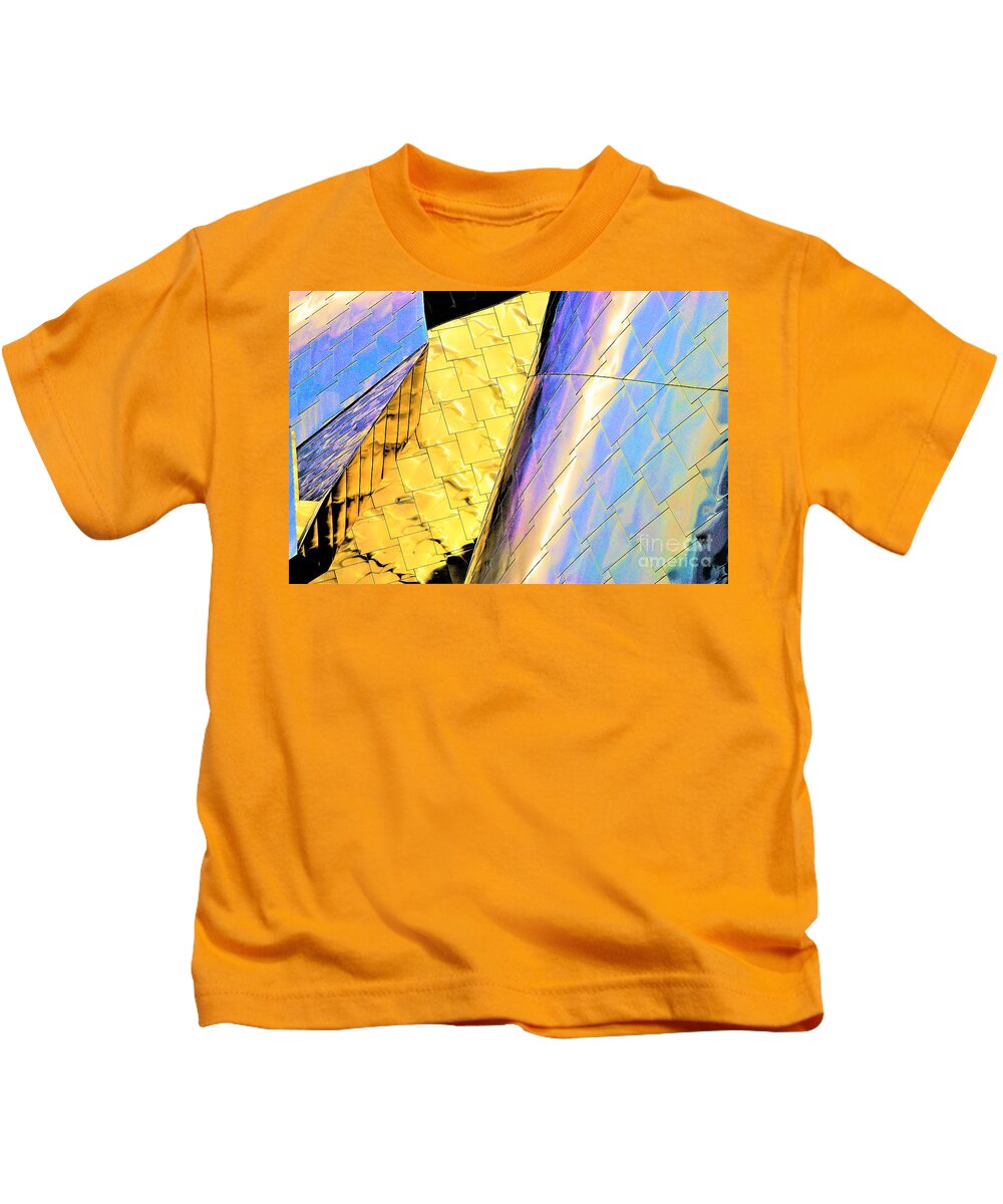 Reflections Peter B. Lewis Building Kids T-Shirt featuring the photograph Reflections on Peter B. Lewis Building, Cleveland2 by Merle Grenz