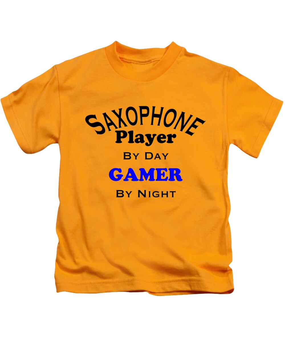 Saxophone Player By Day Gamer By Night; Saxophone; Orchestra; Band; Jazz; Saxophone Saxophoneian; Instrument; Fine Art Prints; Photograph; Wall Art; Business Art; Picture; Play; Student; M K Miller; Mac Miller; Mac K Miller Iii; Tyler; Texas; T-shirts; Tote Bags; Duvet Covers; Throw Pillows; Shower Curtains; Art Prints; Framed Prints; Canvas Prints; Acrylic Prints; Metal Prints; Greeting Cards; T Shirts; Tshirts Kids T-Shirt featuring the photograph Saxophone Player By Day Gamer By Night 5622.02 by M K Miller