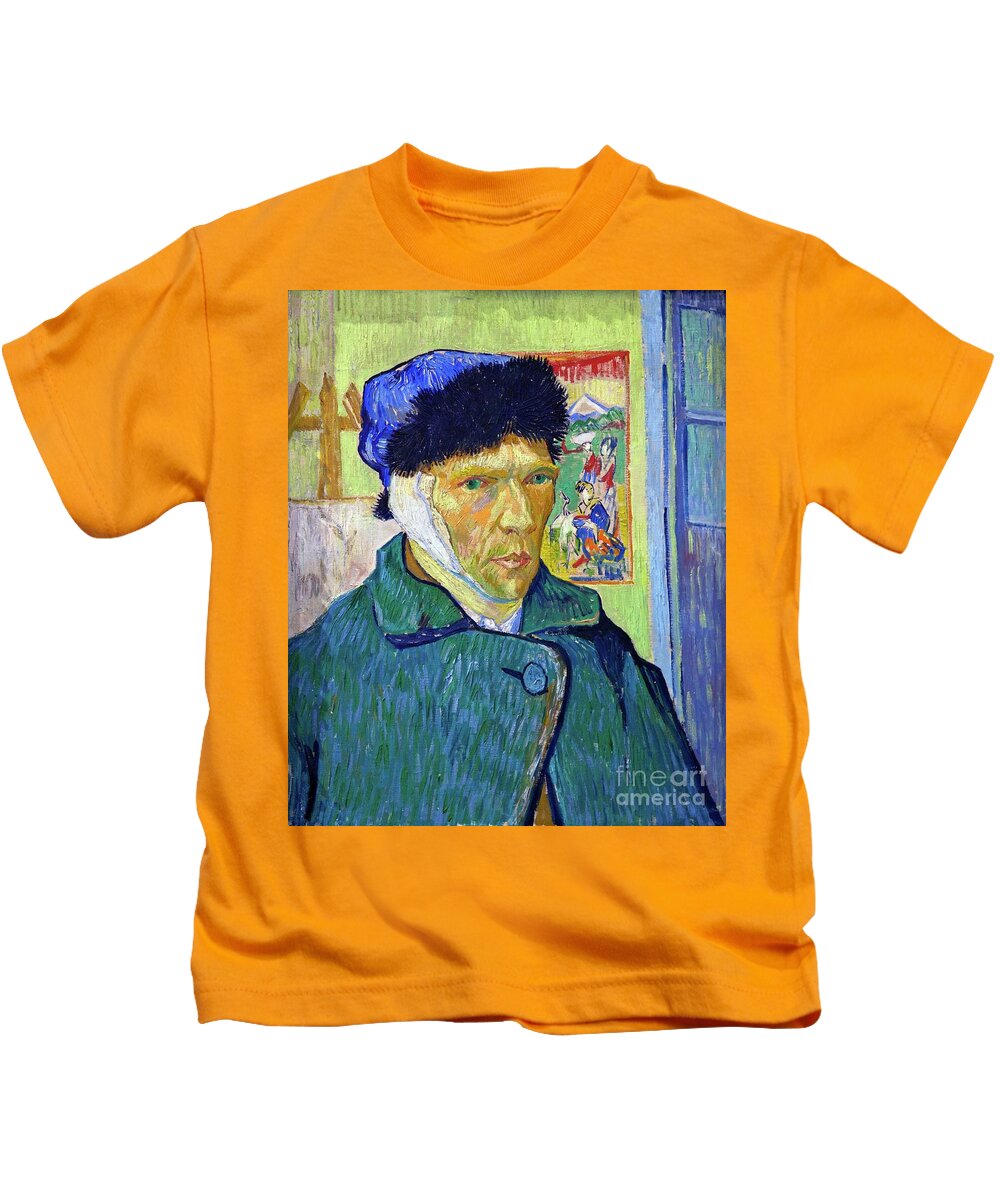 Van Gogh Self Portrait With A Bandaged Ear Kids T-Shirt featuring the painting Van Gogh Self Portrait with a Bandaged Ear by Vincent Van Gogh