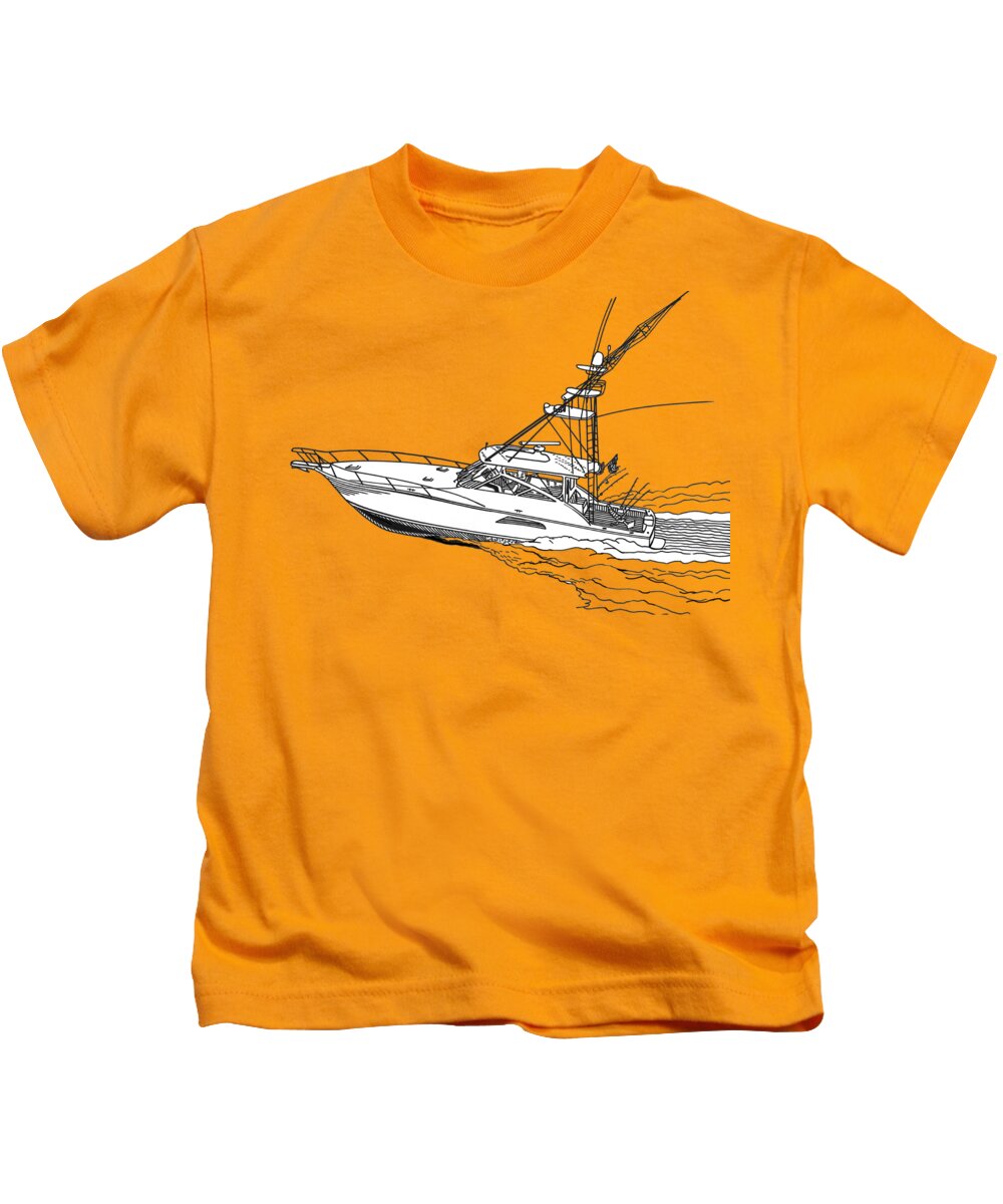 SportFish Yacht Custom Tee Shirt Kids T-Shirt by Jack Pumphrey - Fine Art  America