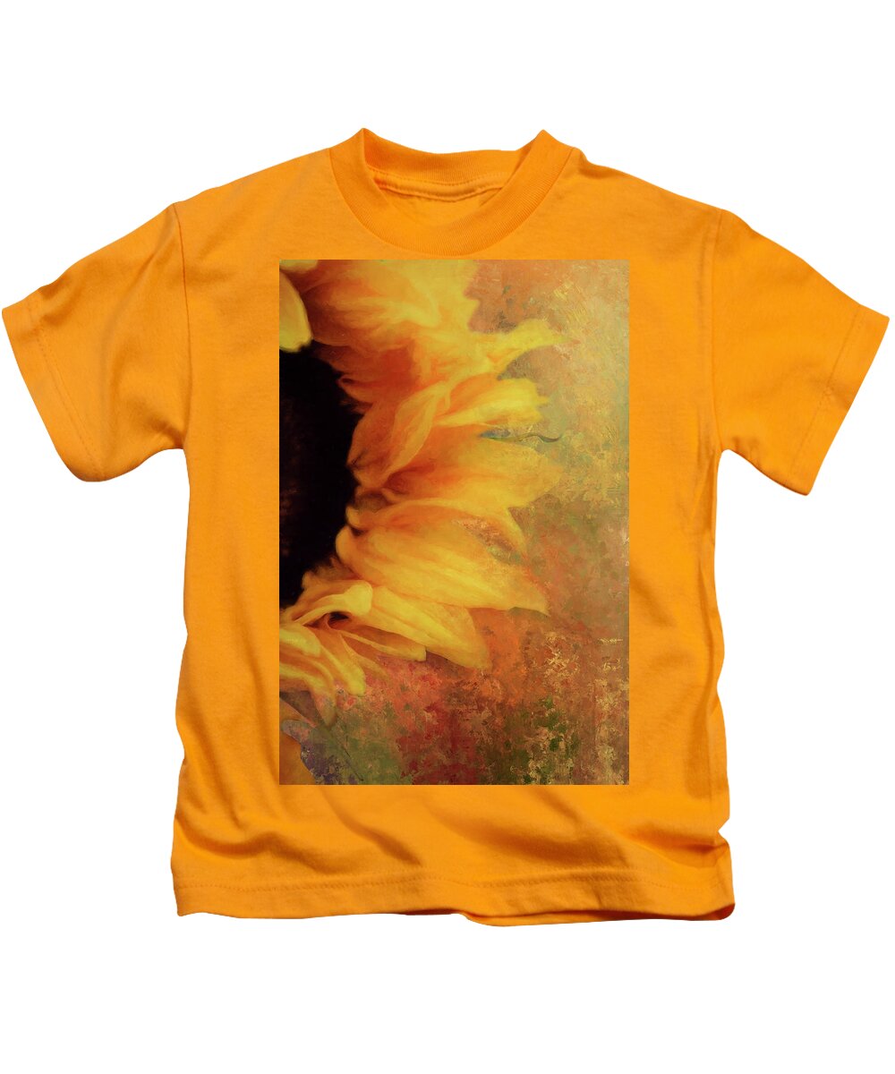 Sunflower Kids T-Shirt featuring the digital art Sunflower Impression by Terry Davis