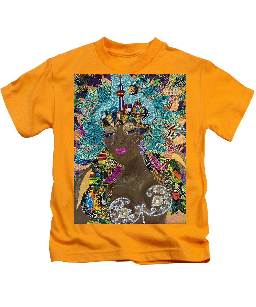Woman Kids T-Shirt featuring the tapestry - textile TDot Caribana by Apanaki Temitayo M