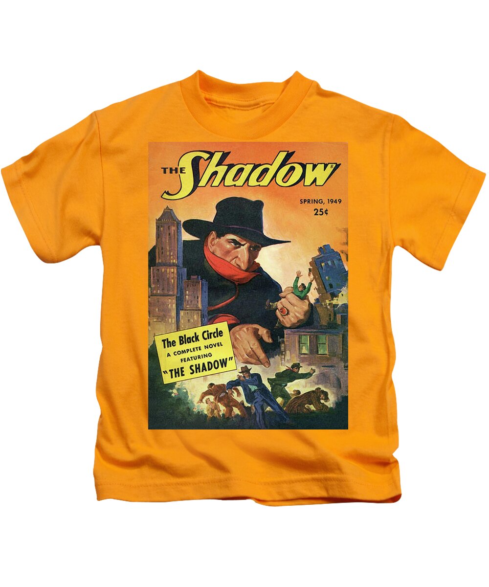 The Shadow Kids T-Shirt featuring the painting The Shadow The Black Circle by Conde Nast