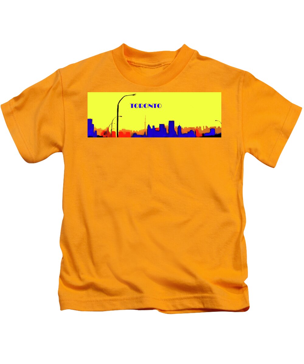 Toronto Kids T-Shirt featuring the photograph Toronto Lemon Sky Poster by Ian MacDonald