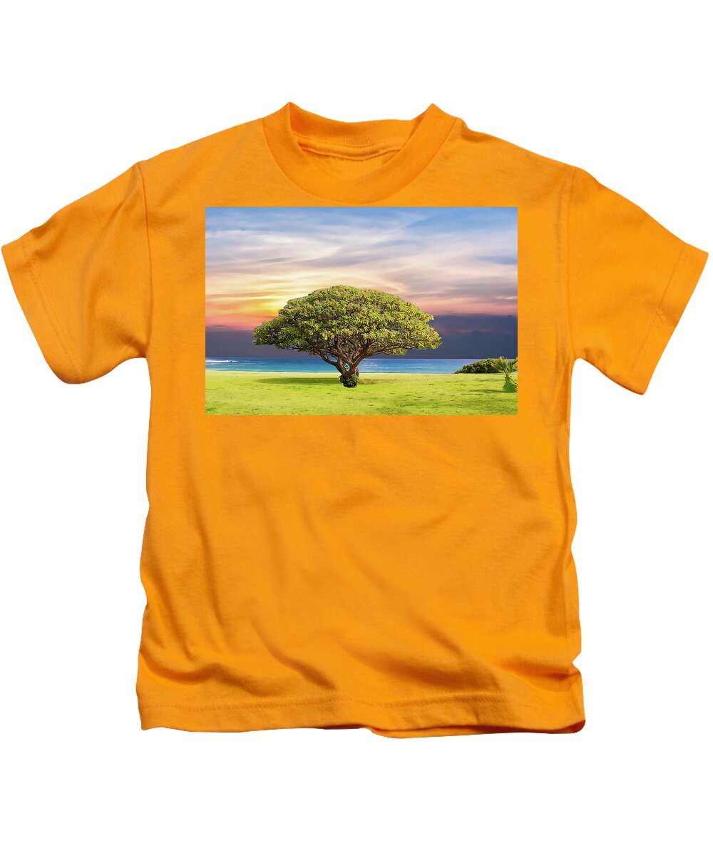 Tree Of Life Kids T-Shirt featuring the painting Tree of Life by Harry Warrick