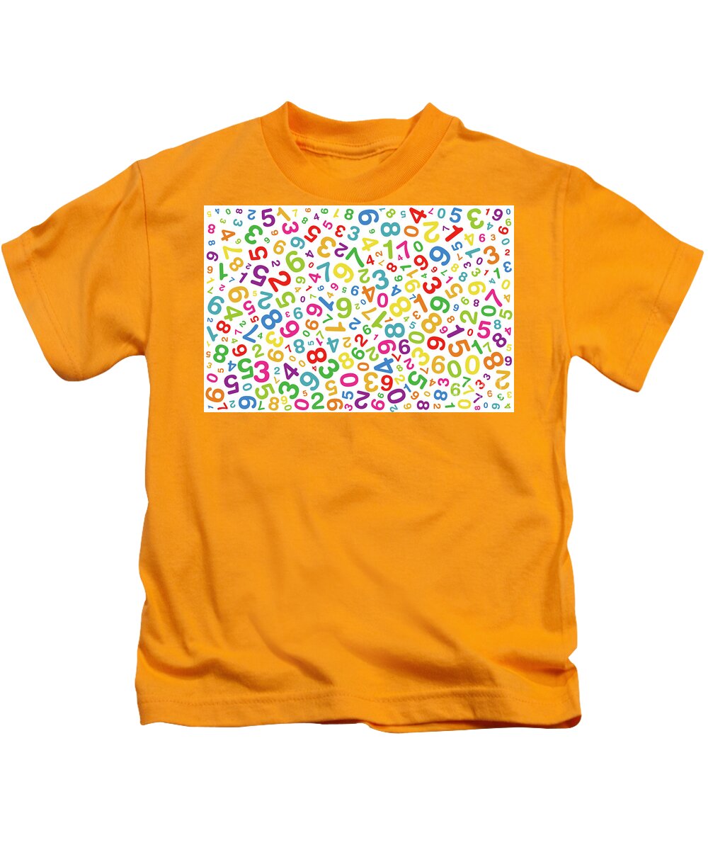 Twisted colored numbers on white background Kids T-Shirt by Peter