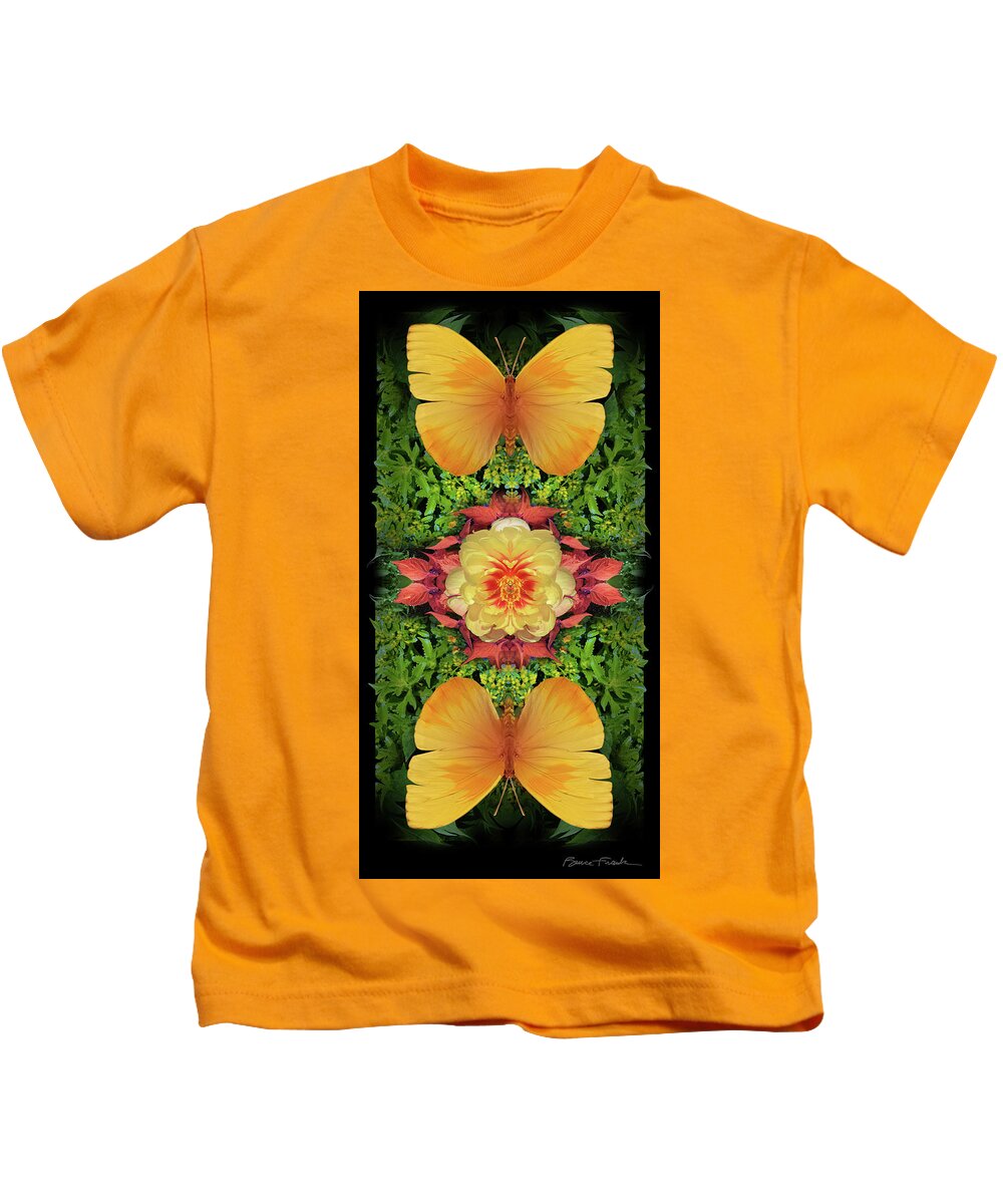 Botanical Kids T-Shirt featuring the photograph Yellow Peony by Bruce Frank