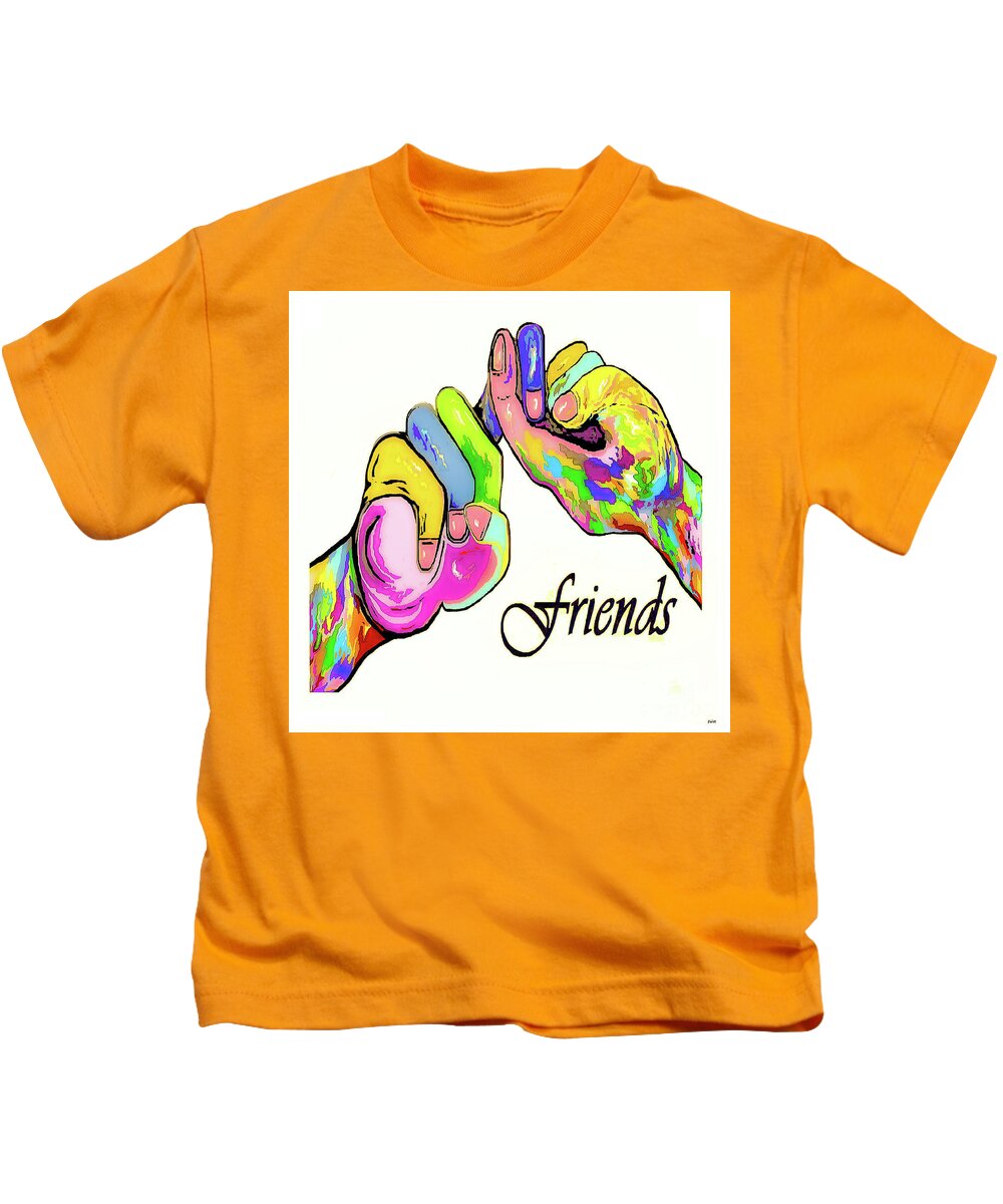 Asl Kids T-Shirt featuring the painting ASL Friend Bright Colors by Eloise Schneider Mote