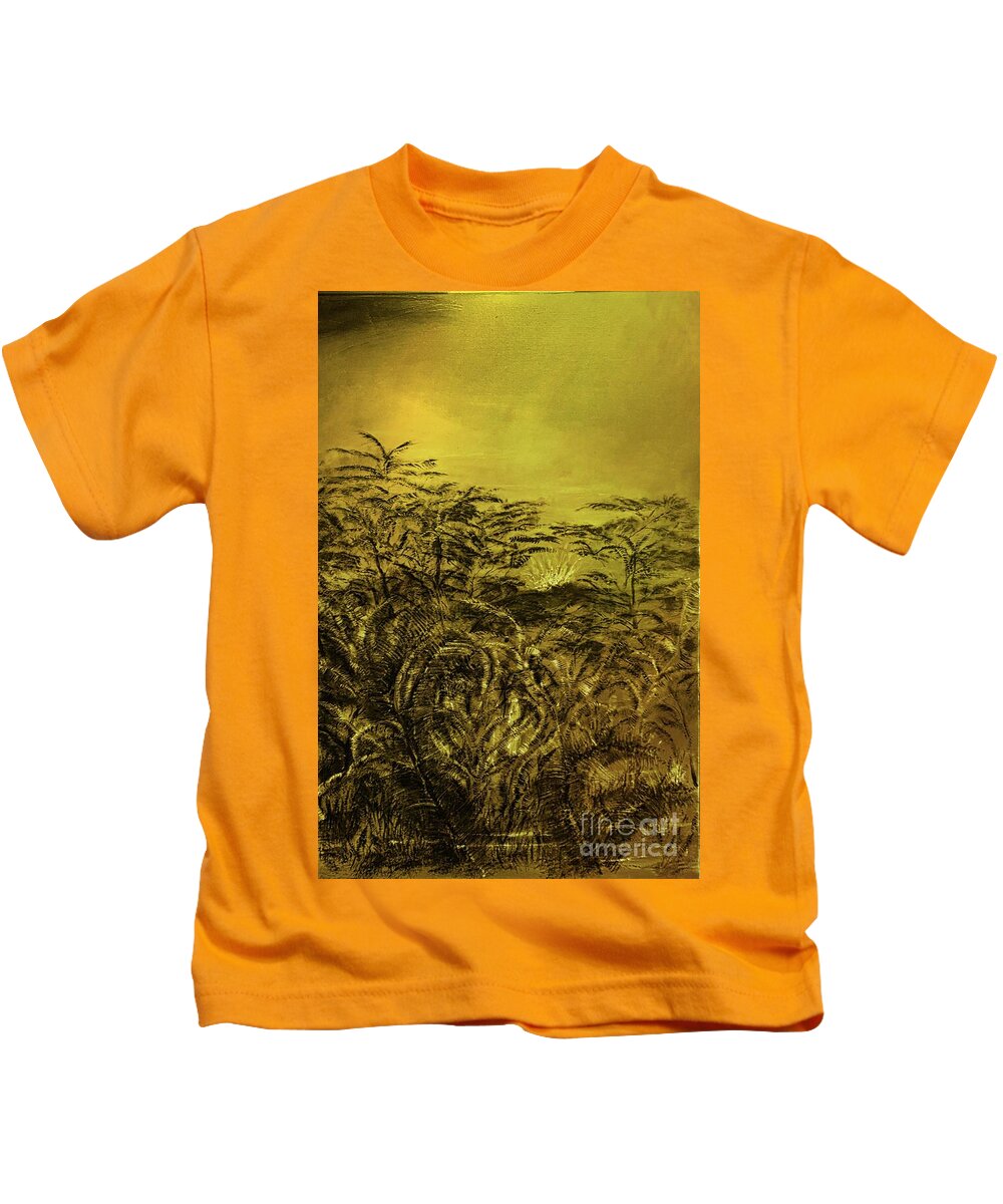 Aina Kids T-Shirt featuring the painting Golden Night by Michael Silbaugh