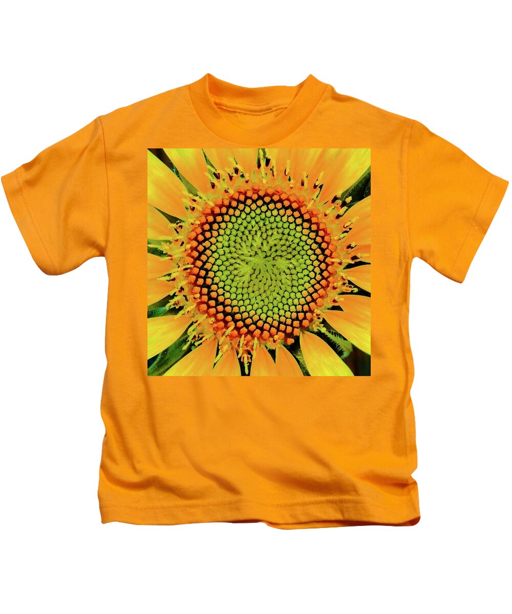Sunflower In Bloom Kids T-Shirt featuring the photograph Makes Me Dizzy by Debra Grace Addison