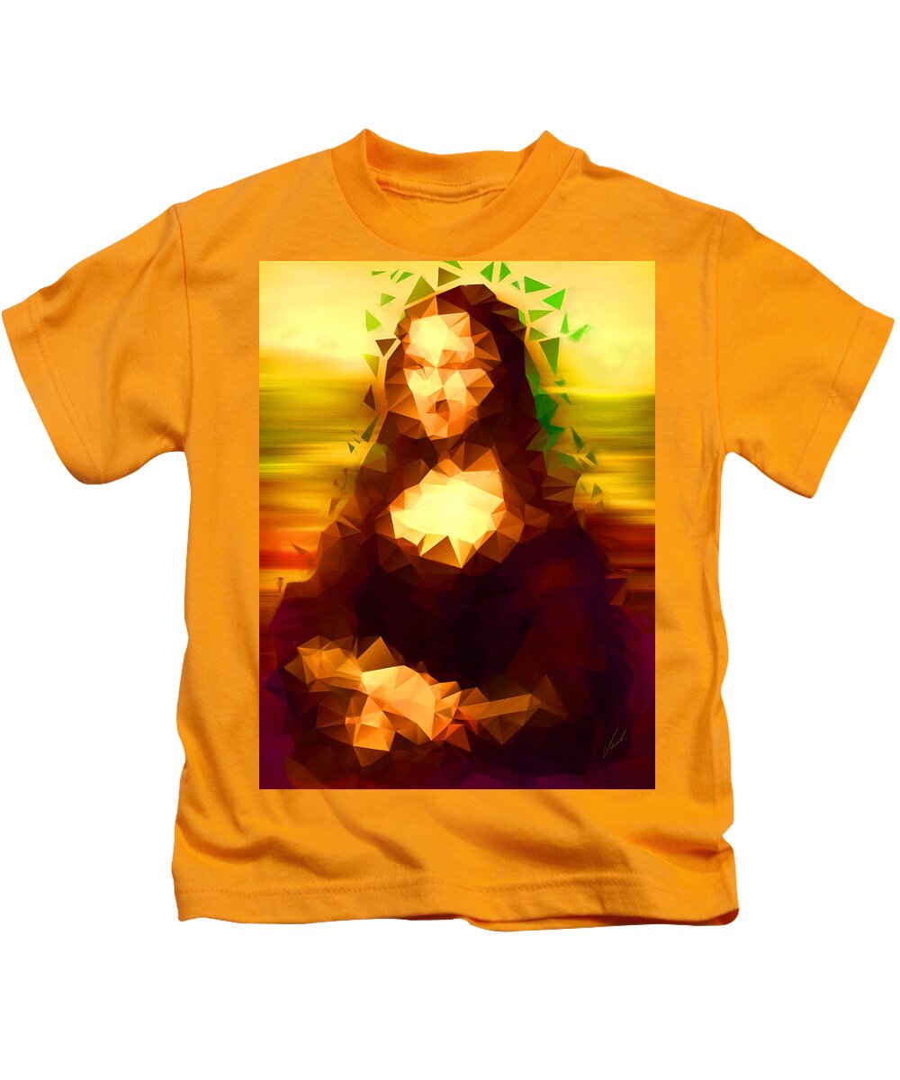 Monalisa Kids T-Shirt featuring the painting Mona by Vart Studio