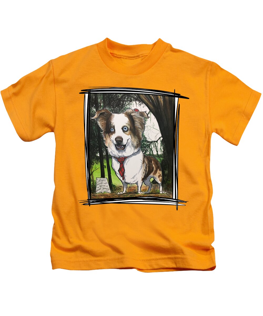 Muehlenweg Kids T-Shirt featuring the drawing Muehlenweg 5033 by Canine Caricatures By John LaFree