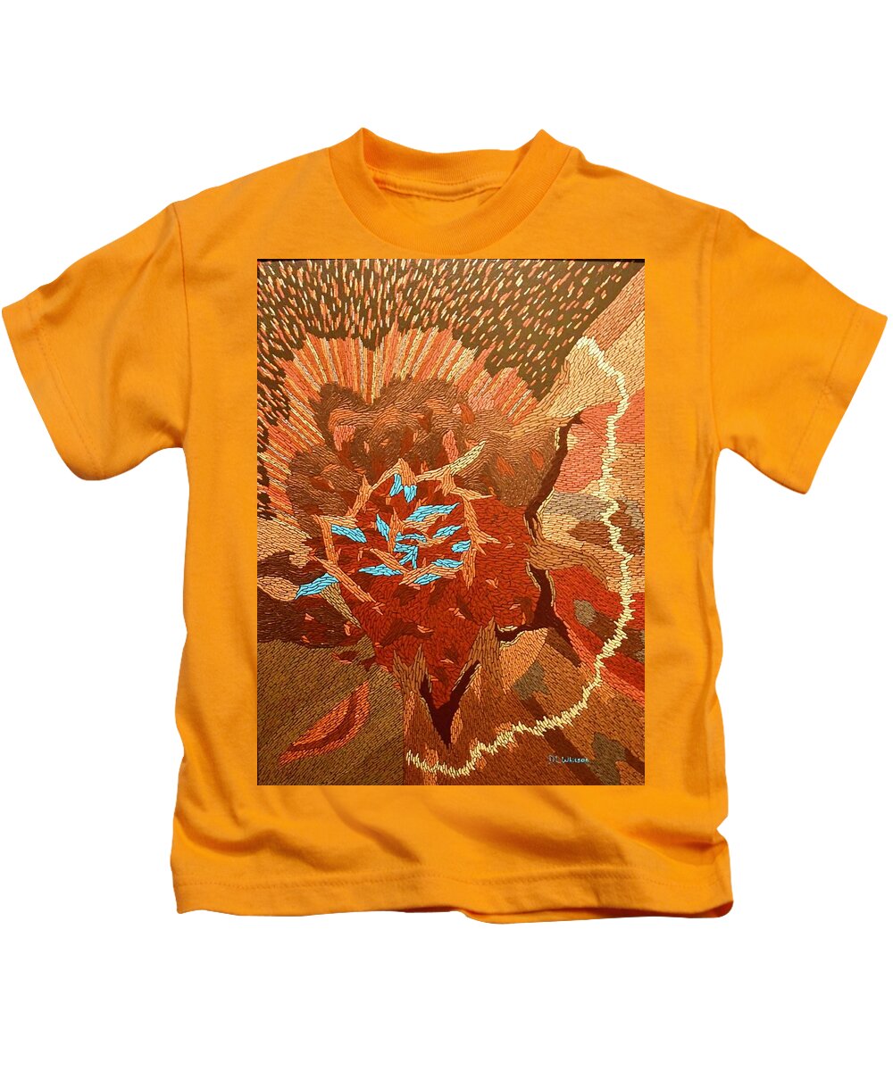 Turquoise Kids T-Shirt featuring the painting Southwest by DLWhitson