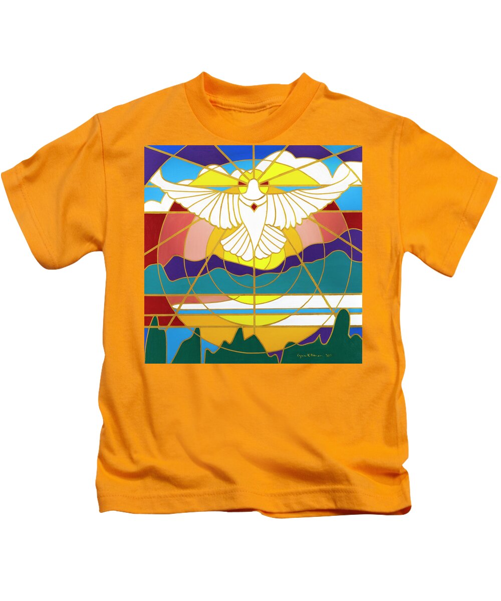 Healing Kids T-Shirt featuring the painting Sun will Rise With Healing by Lynn Hansen