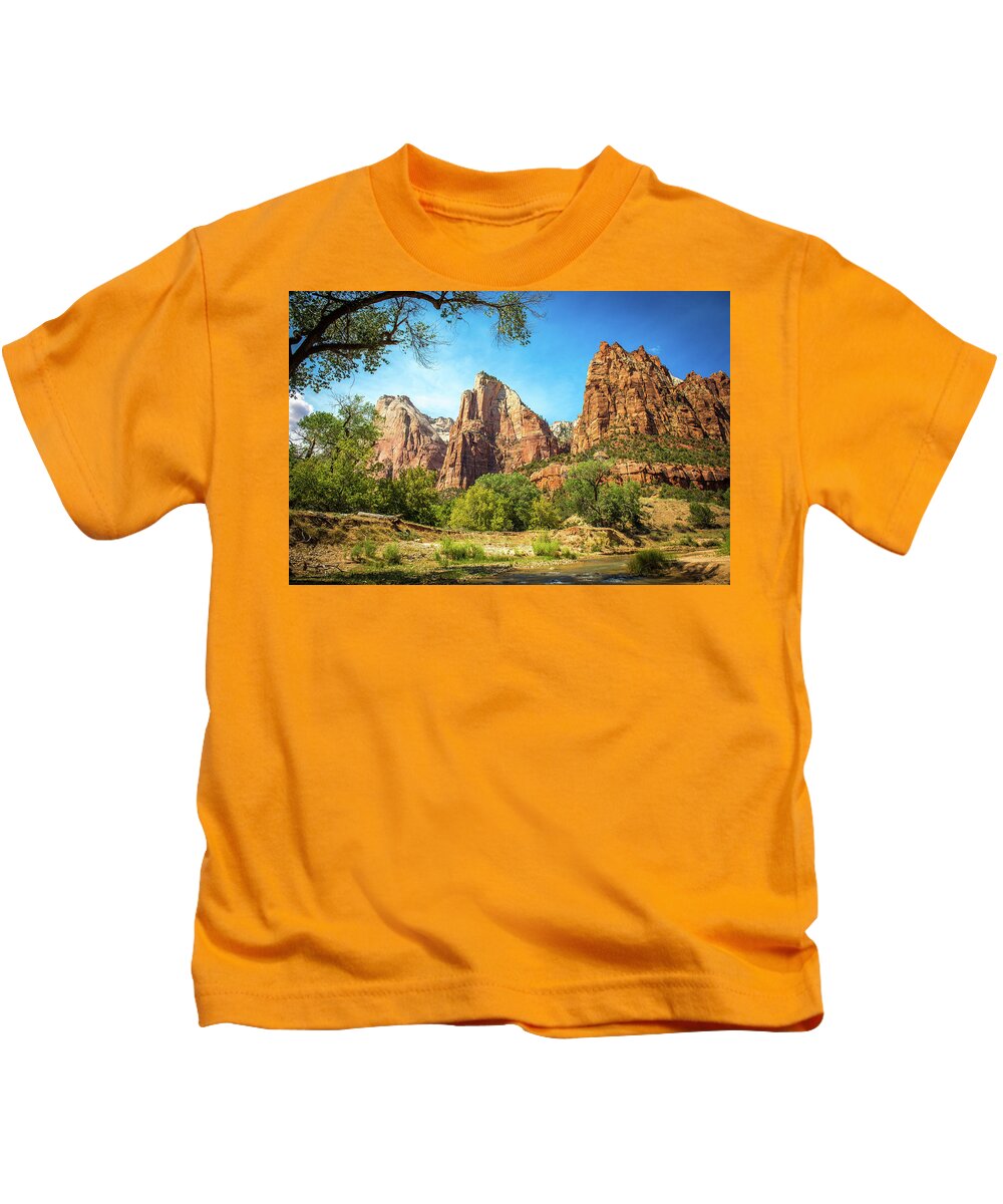 Utah Kids T-Shirt featuring the photograph Zion National Park by Aileen Savage