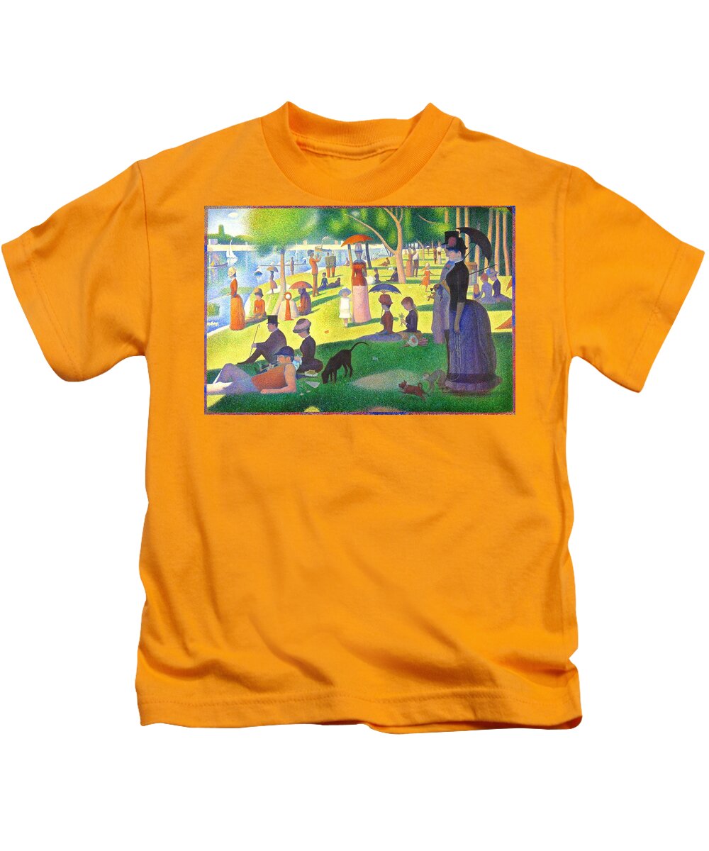 Georges Seurat Kids T-Shirt featuring the painting A Sunday On La Grande Jatte #4 by Georges Seurat