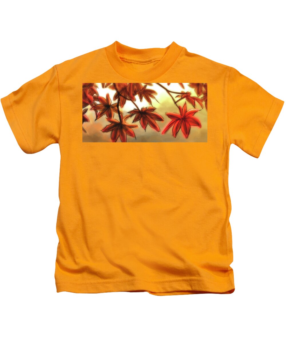 Nature Kids T-Shirt featuring the digital art Art - Colors of Fall by Matthias Zegveld