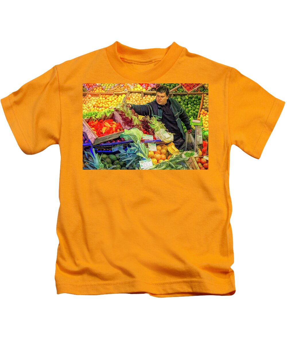 Color Kids T-Shirt featuring the photograph At The Market by Robert Bolla