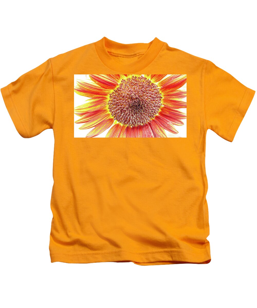 Red Kids T-Shirt featuring the photograph Big Red and Yellow Flower by David Morehead