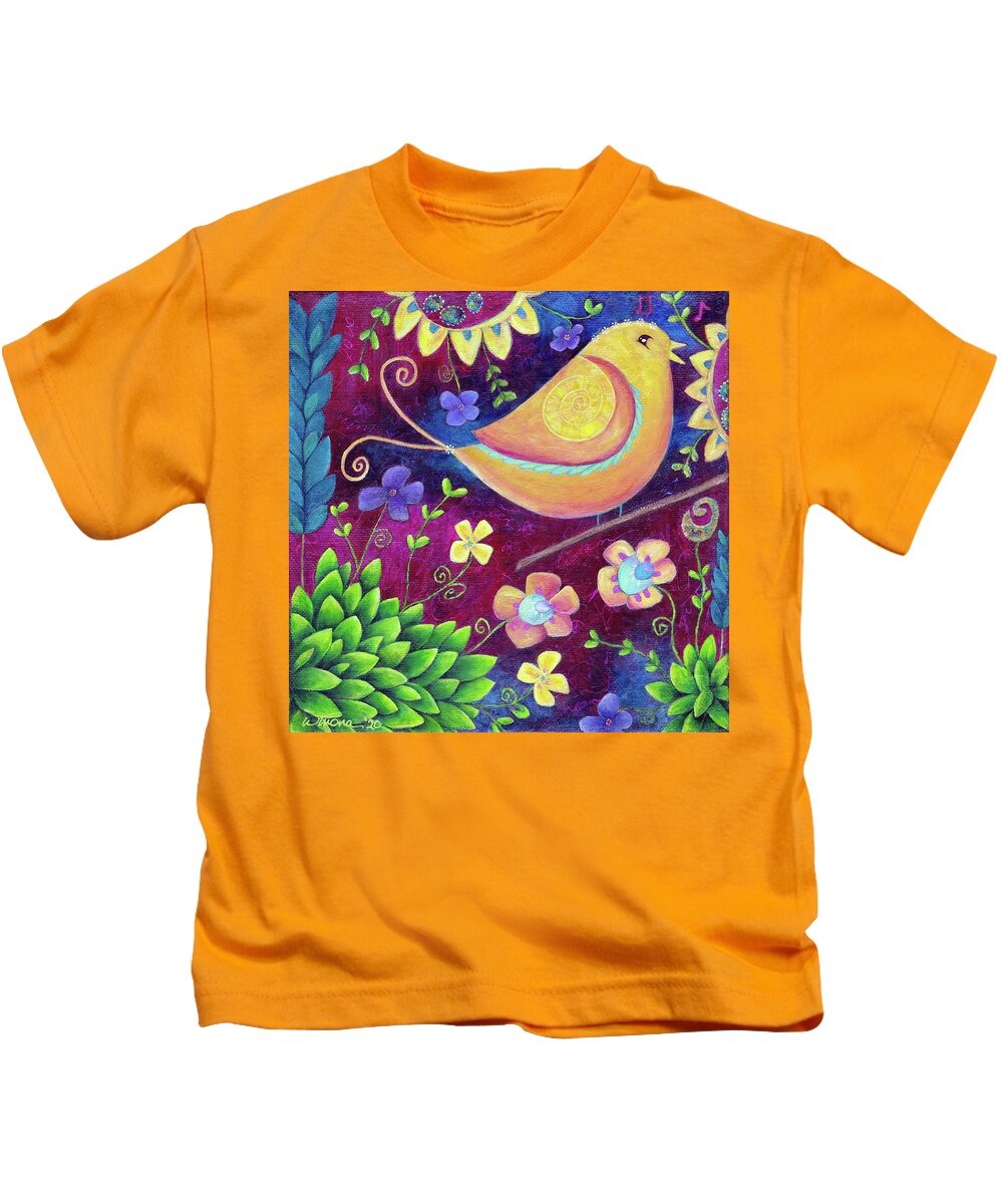 Happy Kids T-Shirt featuring the painting Bird Song by Winona's Sunshyne