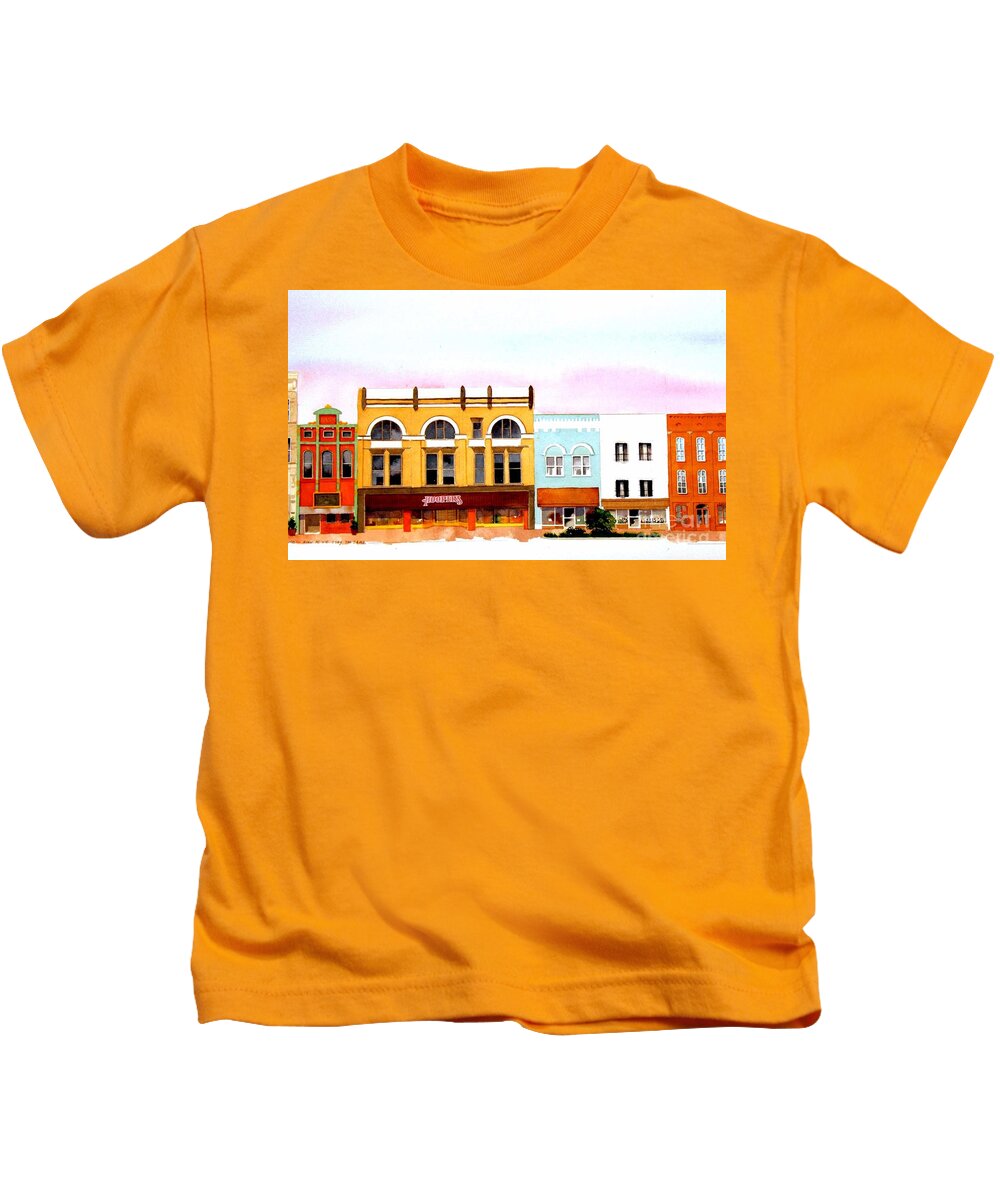 Architecture Kids T-Shirt featuring the painting Broadway #2 by William Renzulli