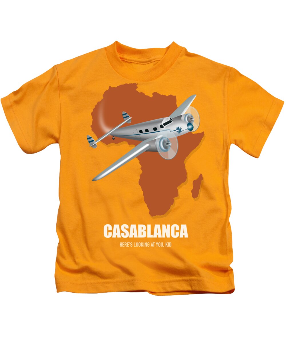 Casablanca Kids T-Shirt featuring the digital art Casablanca - Alternative Movie Poster by Movie Poster Boy