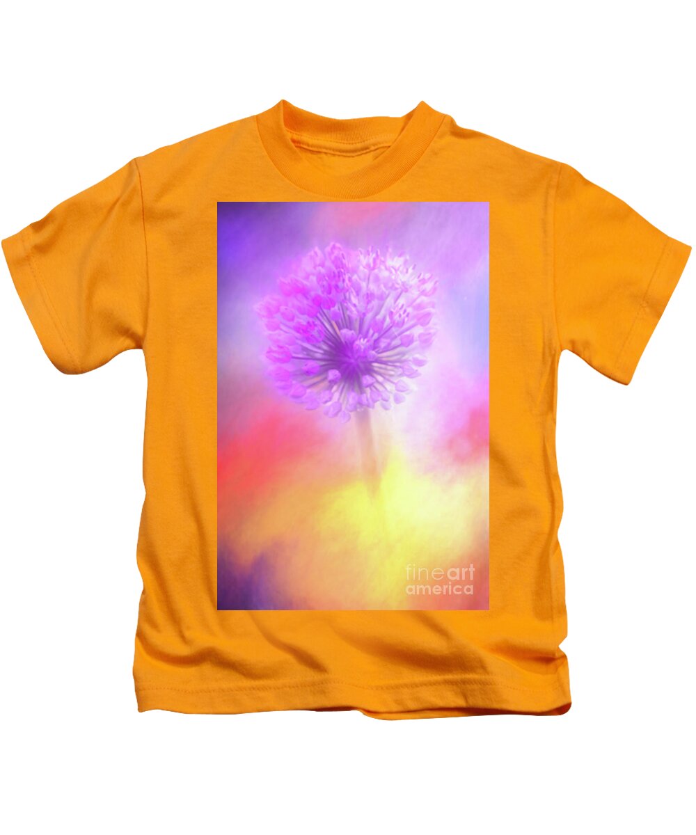 Allium Kids T-Shirt featuring the photograph Colorful Abstract Allium by Anita Pollak