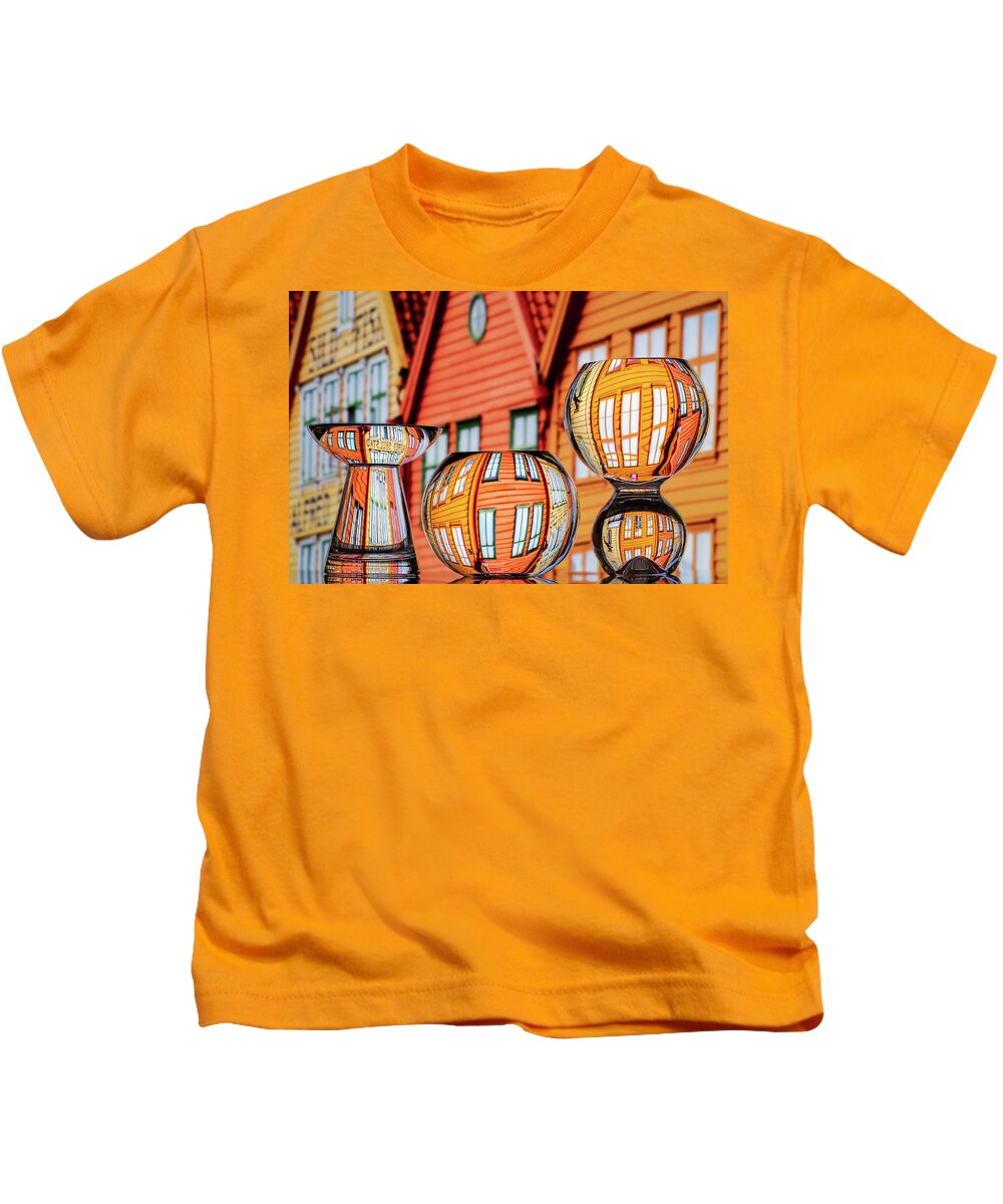 Refraction Kids T-Shirt featuring the photograph Colorful Houses by Elvira Peretsman