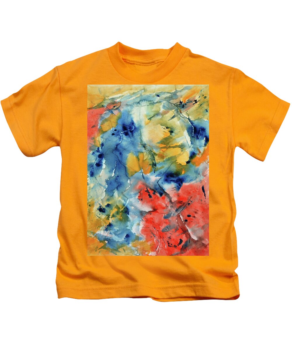 Watercolor Kids T-Shirt featuring the painting Dance to the Music by Dick Richards