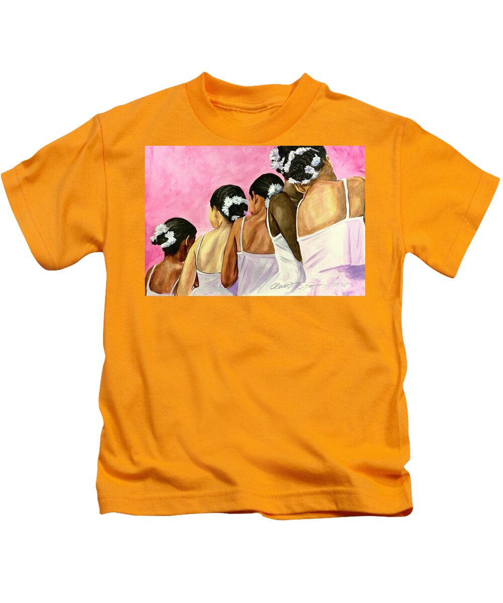  Kids T-Shirt featuring the painting Dance Your Dance Today by Clayton Singleton
