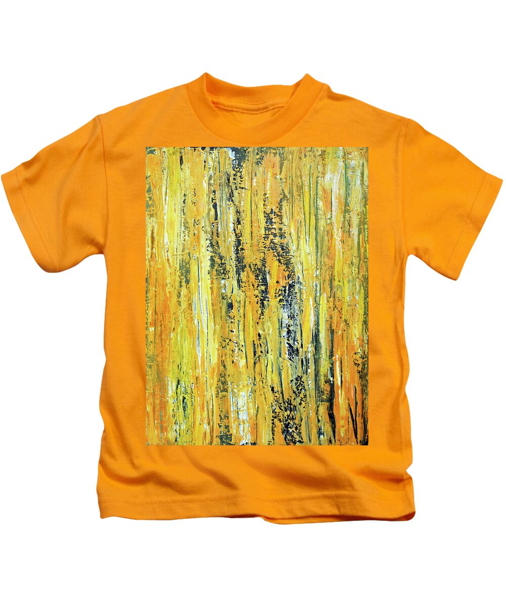 Abstract Kids T-Shirt featuring the painting Fields of Gold by Dick Richards