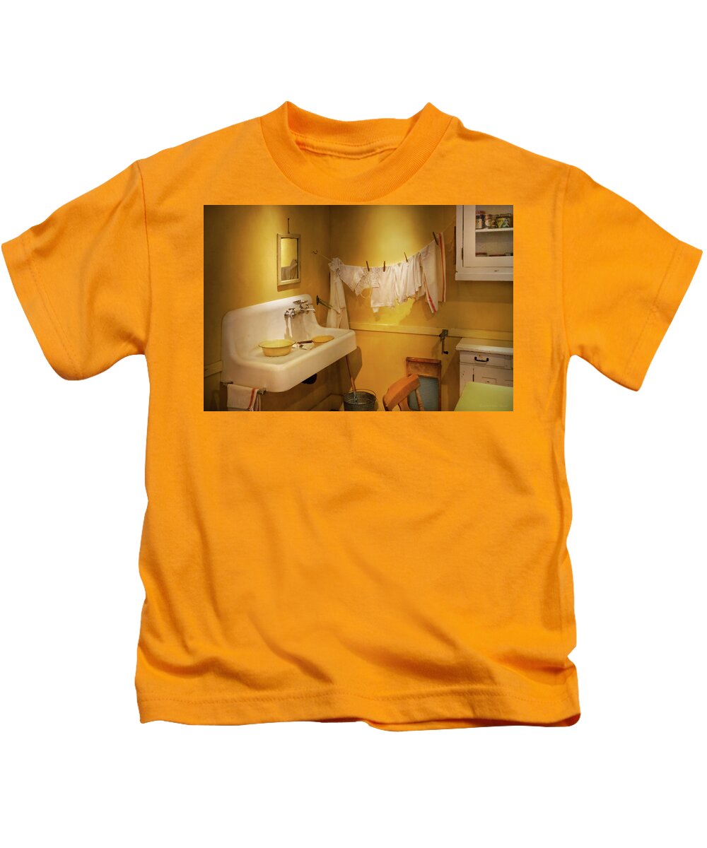 Chef Kids T-Shirt featuring the photograph Kitchen - Our first kitchen by Mike Savad