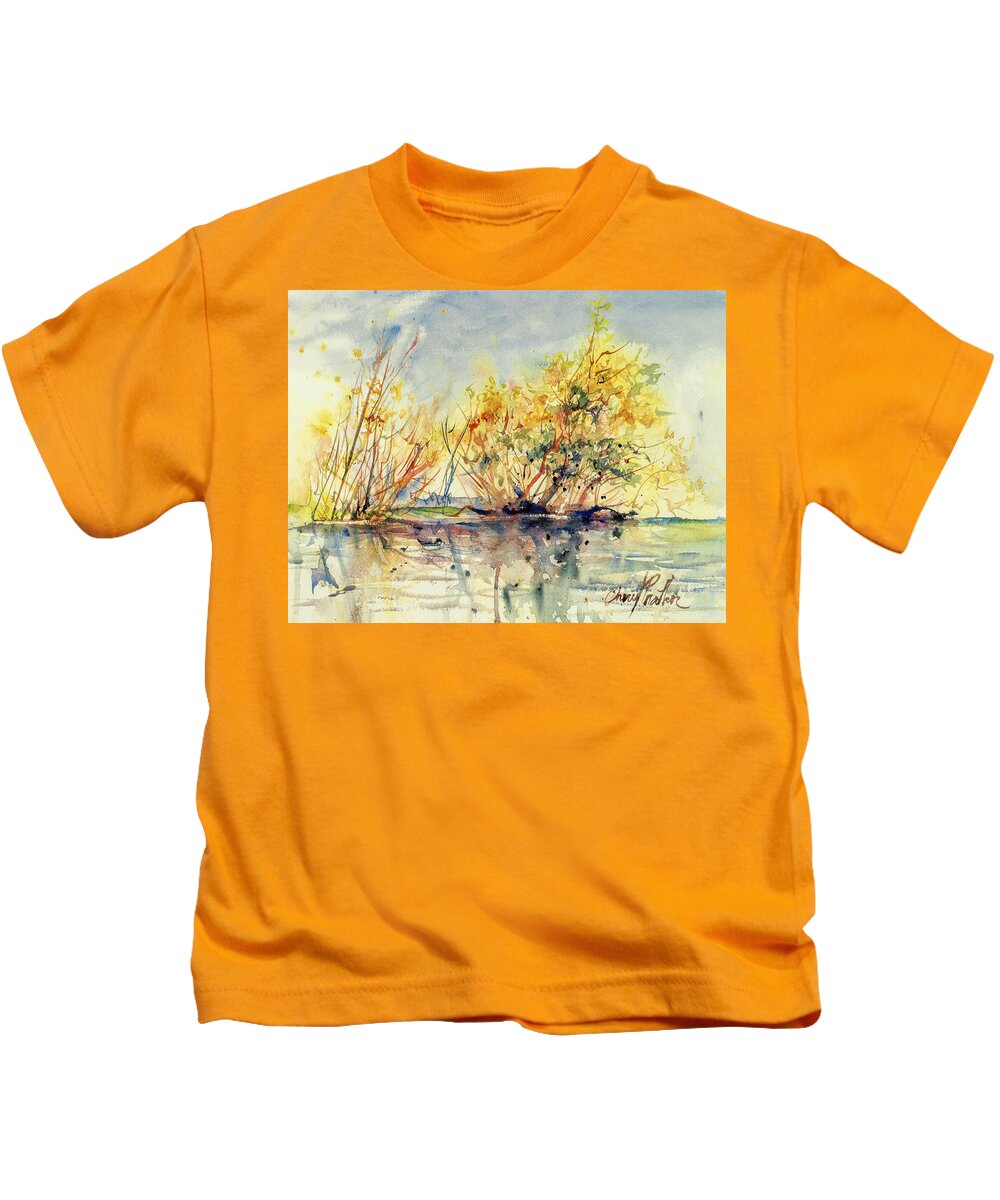 Lake Kids T-Shirt featuring the painting Lake Shores by Cheryl Prather