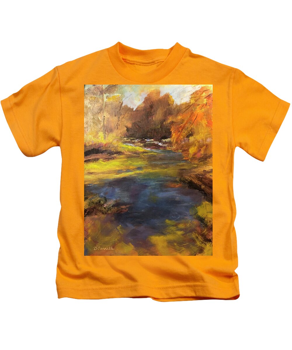 Springscape Kids T-Shirt featuring the painting Maramec Springs II by Donna Carrillo