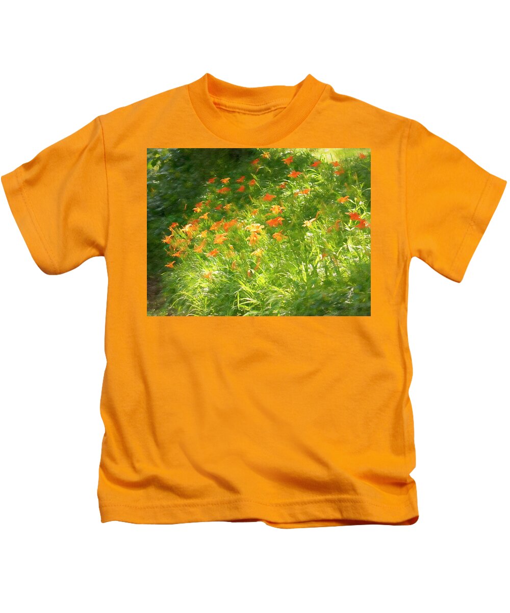 Daylilies In The Sun Kids T-Shirt featuring the photograph Daylilies In The Sun by Bellesouth Studio