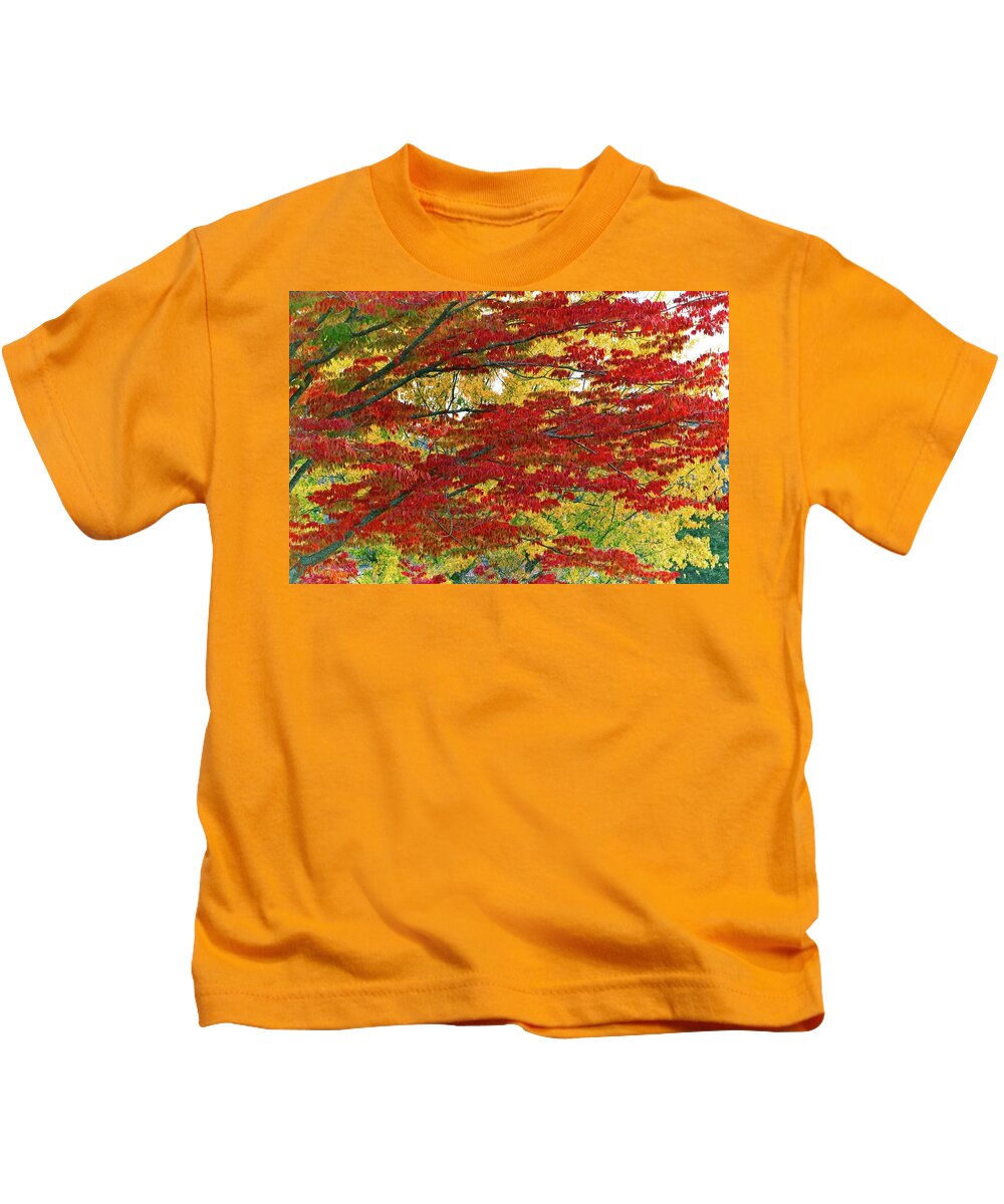 Abstract Kids T-Shirt featuring the photograph Port Gamble Fall Colors by David Desautel