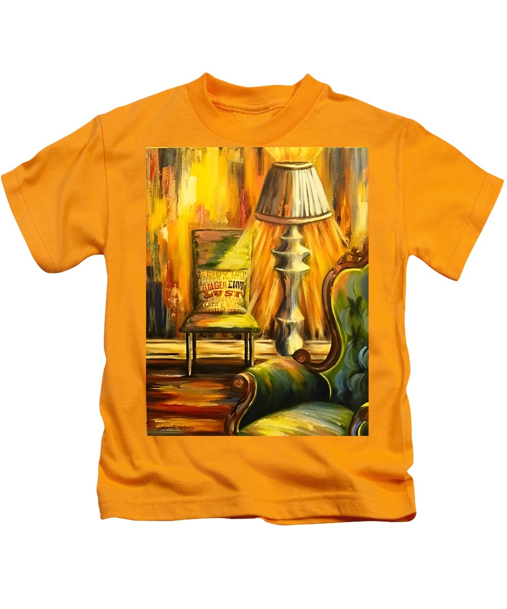 Painting Kids T-Shirt featuring the painting Seven Deadly Sins by Sherrell Rodgers
