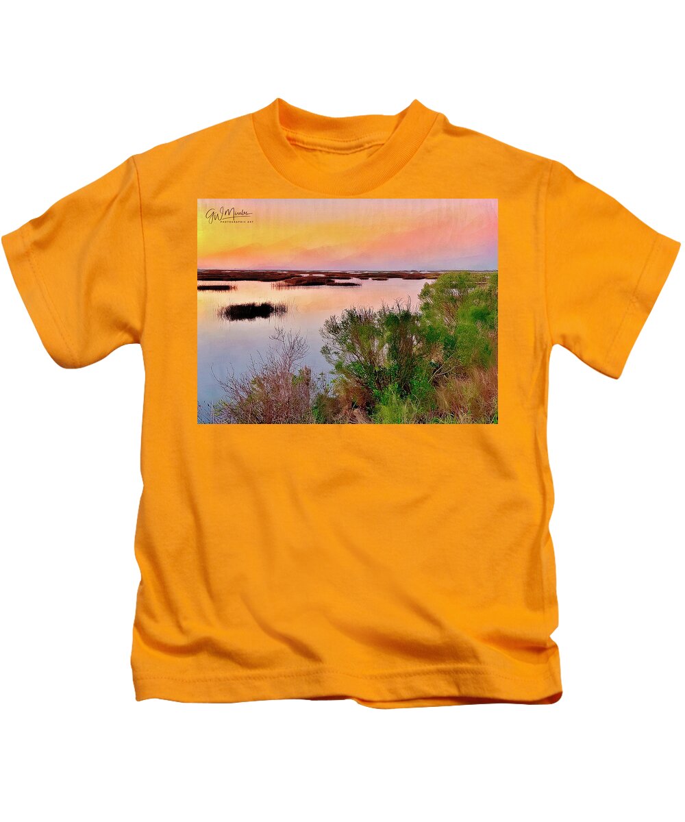 Marsh Kids T-Shirt featuring the photograph Stillness of the Marsh by GW Mireles