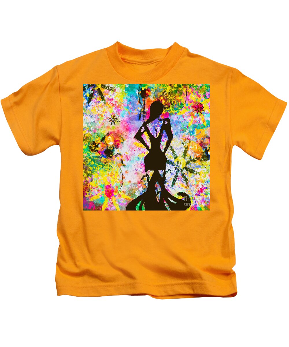Glazeapp Kids T-Shirt featuring the mixed media Strike a Pose by Laurie's Intuitive