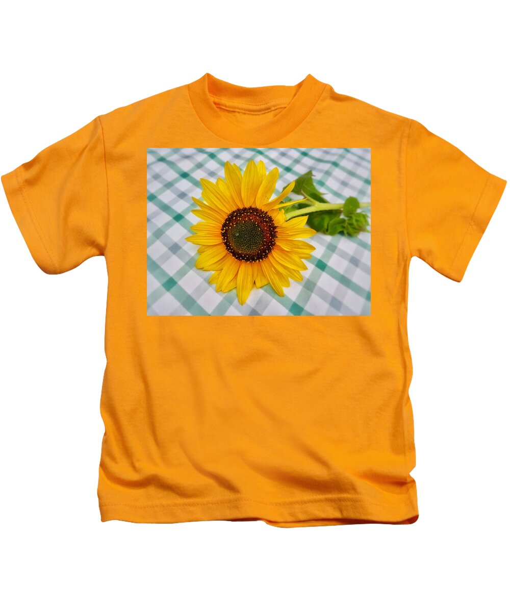 Sunflower Kids T-Shirt featuring the photograph Sunflower Picnic by Steph Gabler
