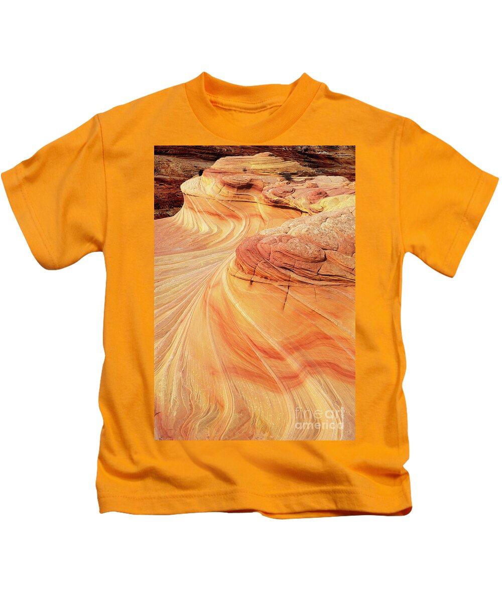 The Wave Kids T-Shirt featuring the photograph Swirls and patterns of sandstone fins in Coyote Butte, Arizona, USA by Neale And Judith Clark