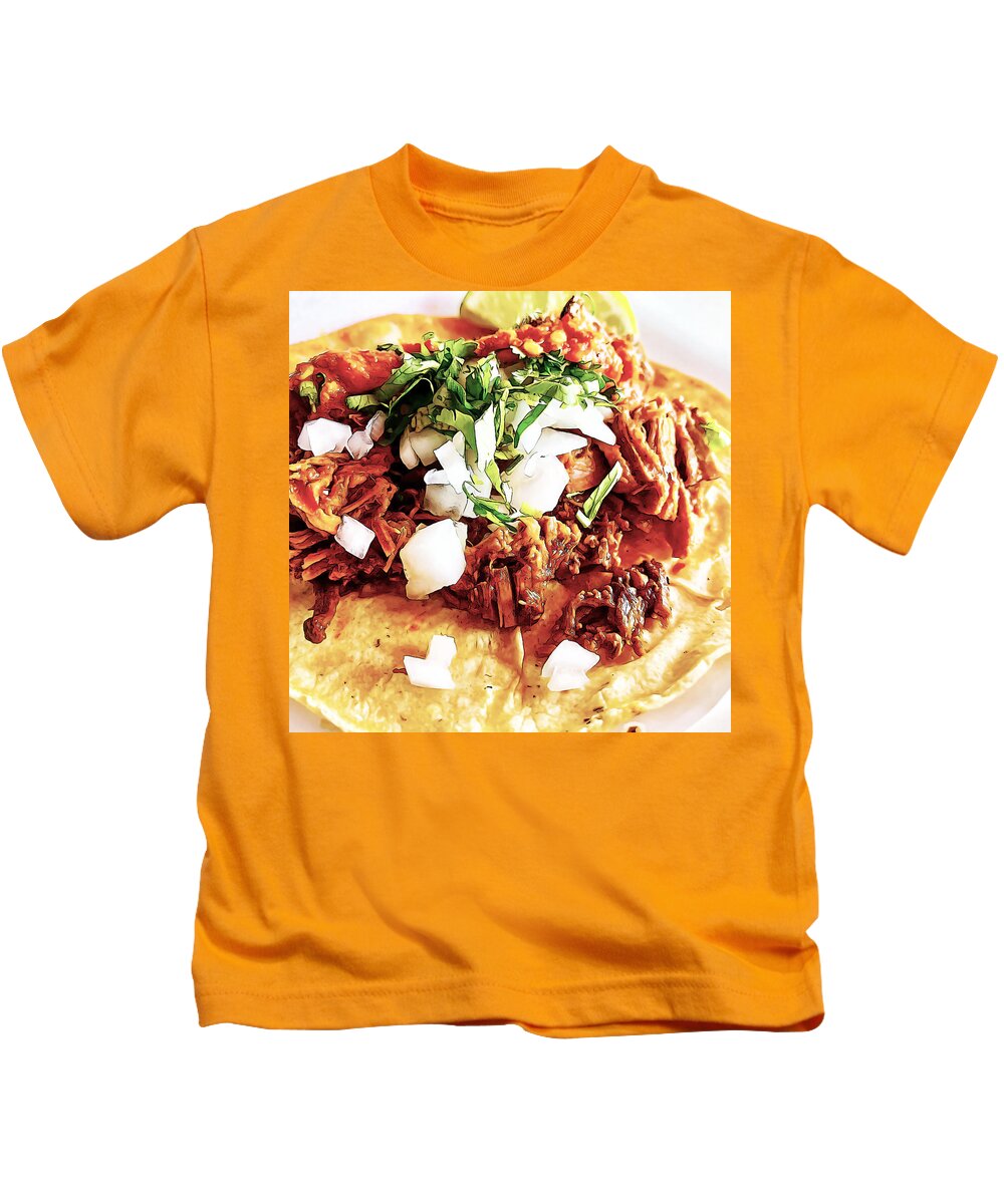 Taco Kids T-Shirt featuring the digital art Taco Al Pastor by William Scott Koenig