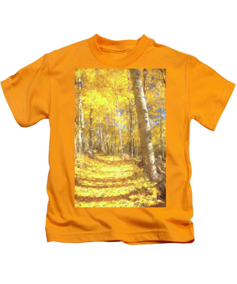 Autumn Leaves Kids T-Shirt featuring the photograph Utah Gold by Rebecca Herranen