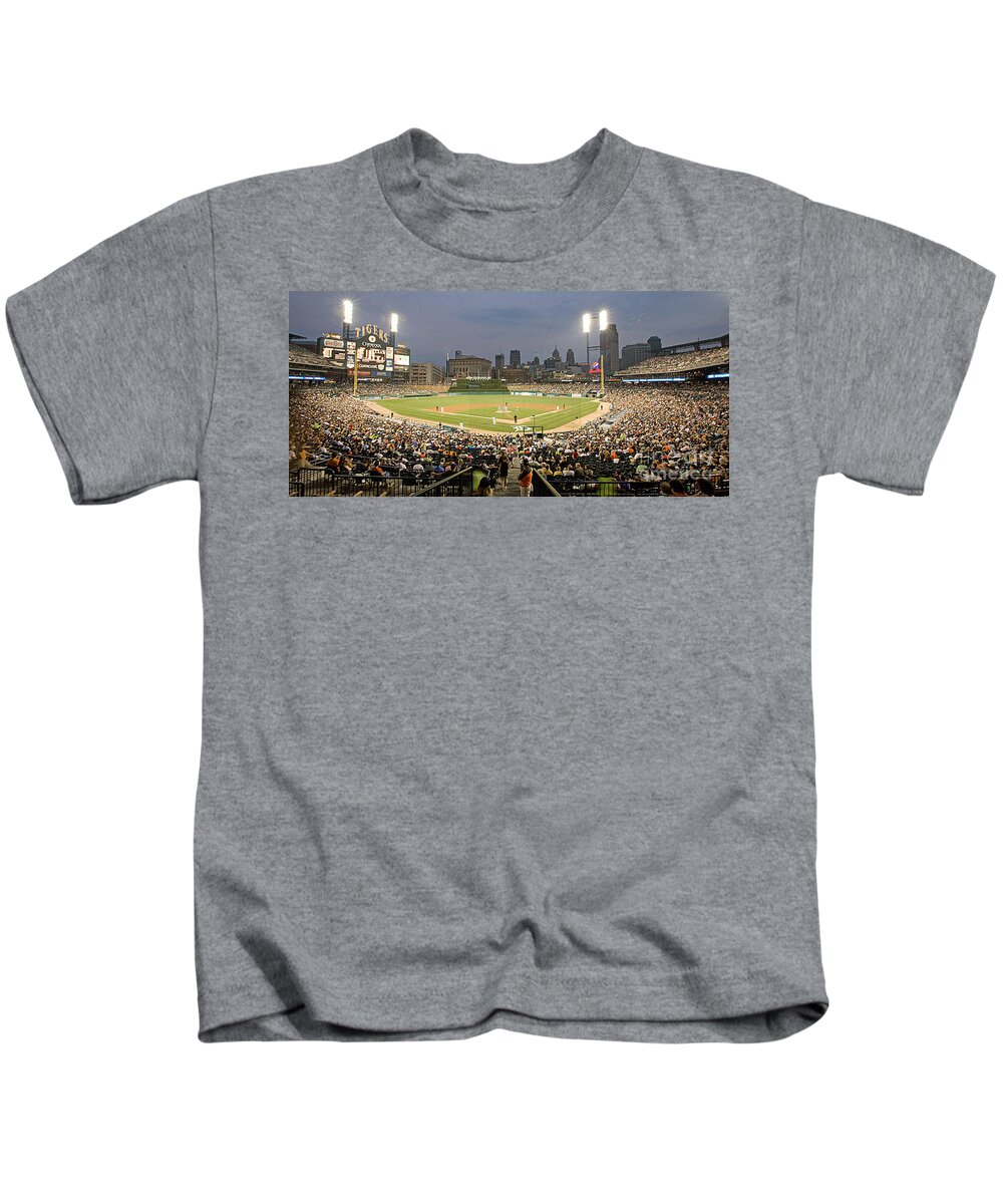 Baseball Kids T-Shirt featuring the photograph 0555 Comerica Park Detroit by Steve Sturgill