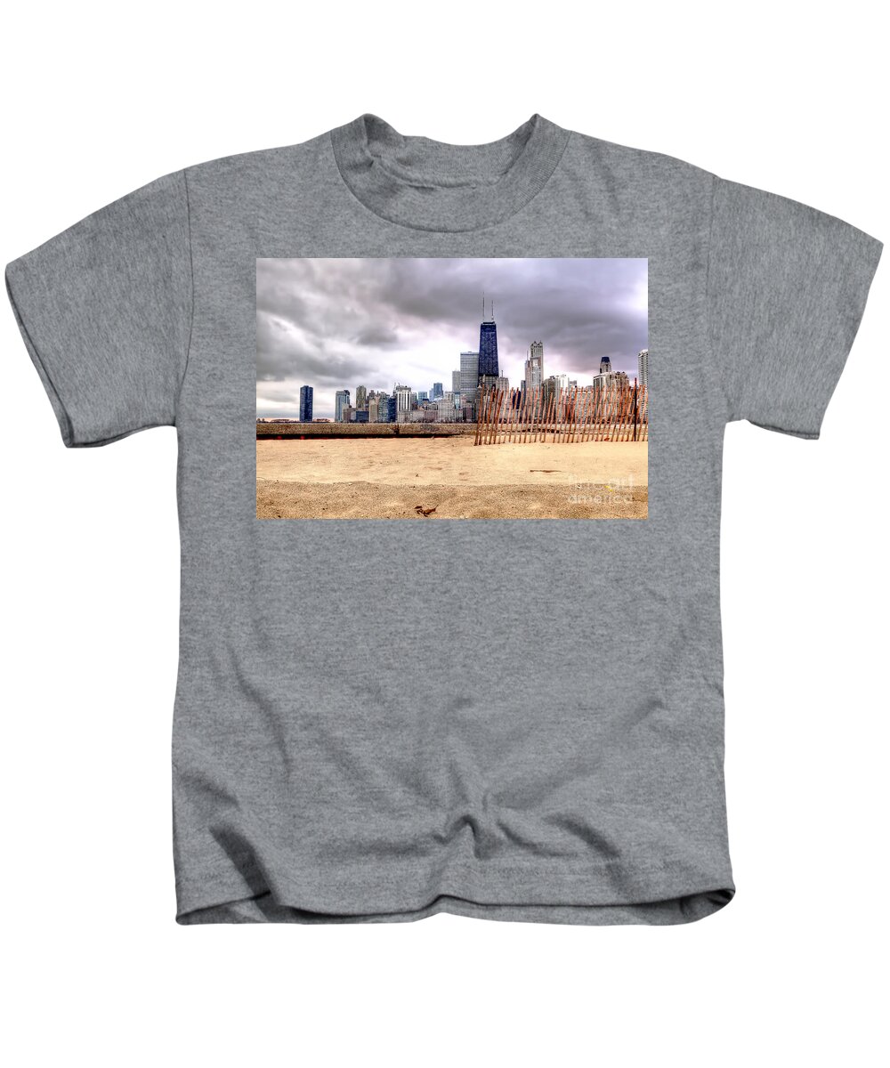Chicago Kids T-Shirt featuring the photograph 0867 Chicago Skyline from North Avenue Beach by Steve Sturgill