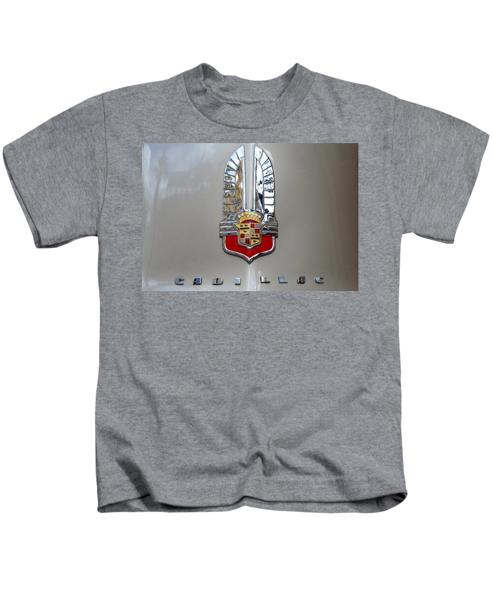 Cadillac Kids T-Shirt featuring the photograph 1941 Cadillac emblem by David Lee Thompson