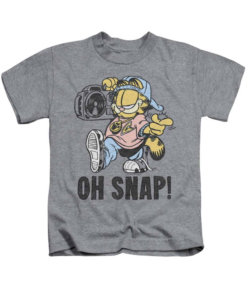 Garfield Kids T-Shirt featuring the digital art Garfield - Oh Snap by Brand A