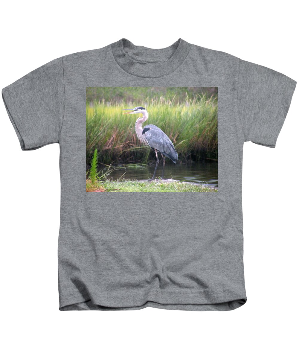 Heron Kids T-Shirt featuring the photograph Great Blue Heron #1 by Kim Bemis