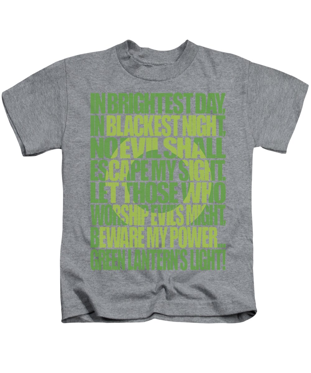 Green Lantern Kids T-Shirt featuring the digital art Green Lantern - Green Lantern Oath #1 by Brand A